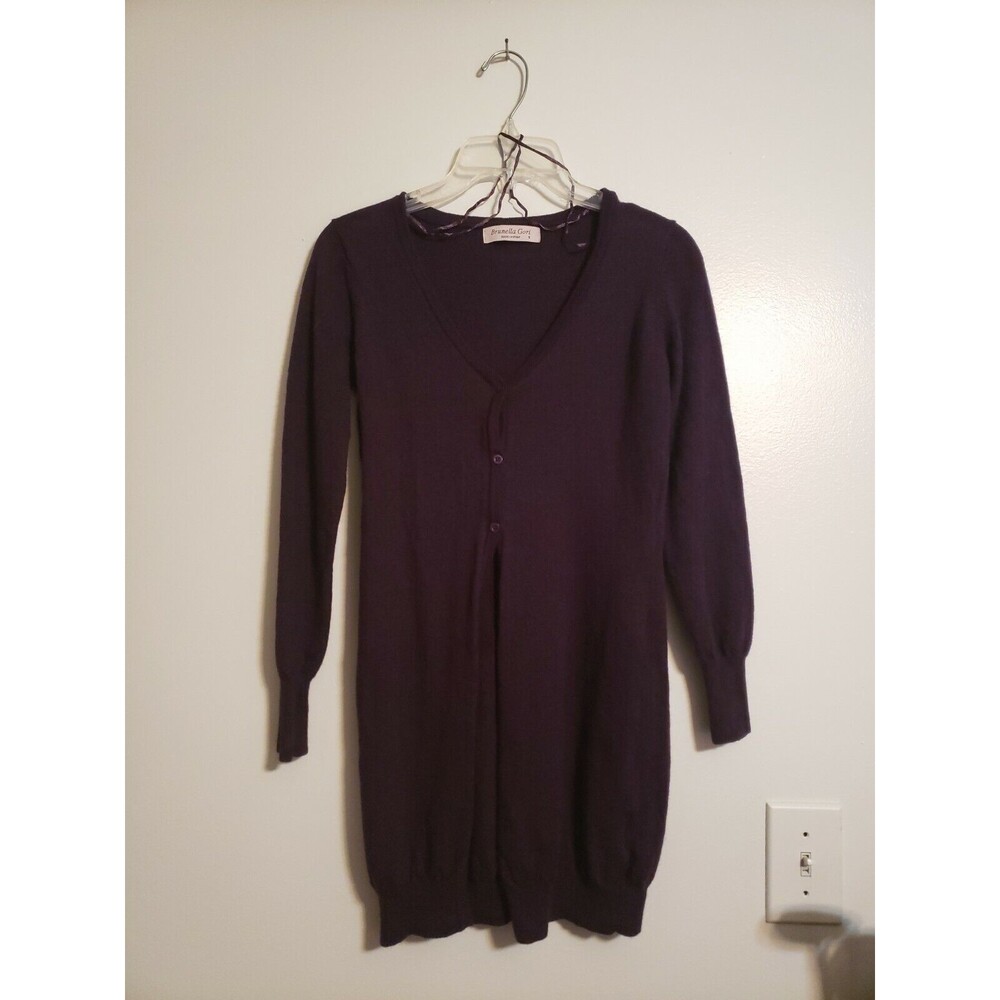 Brunella Gori Womens XS Purple Log Sleeve Extra Fine Merino Wool Dress